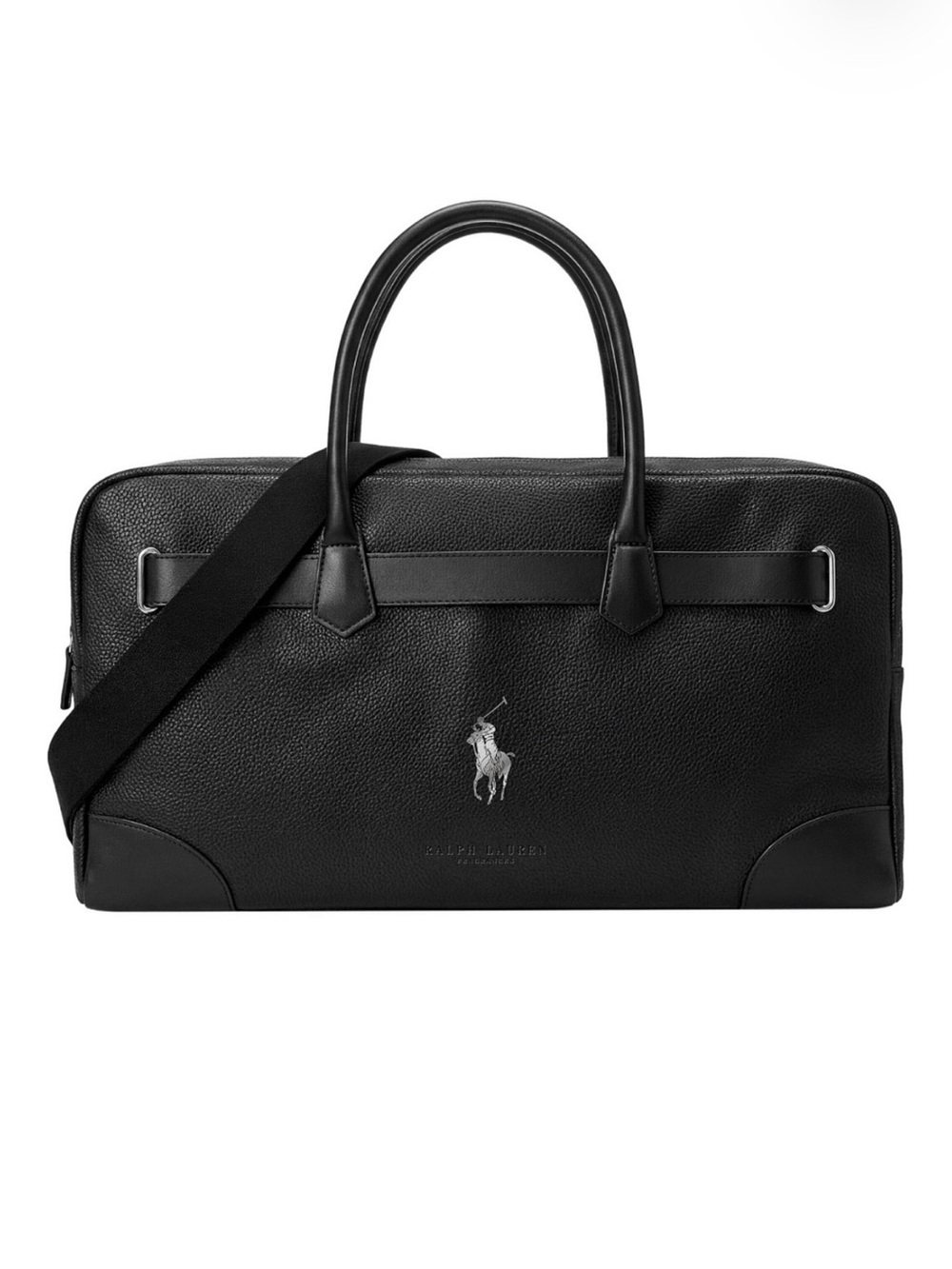 Ralph Lauren Black Leather Duffel Bag